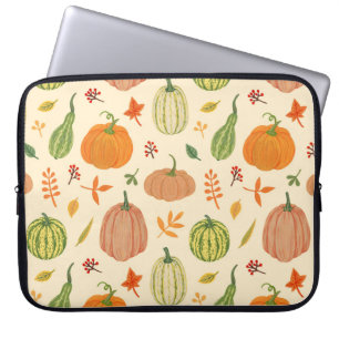 Capa Para Notebook Abóboras verdes e laranja, padrão perfeito.