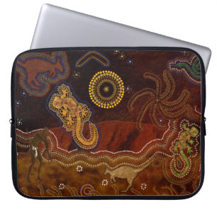 Capa Para Notebook aborígenes australianos caçando canguru e geckos