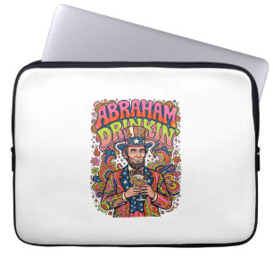 Capa Para Notebook Abraão Patriótico Bebendo Retro