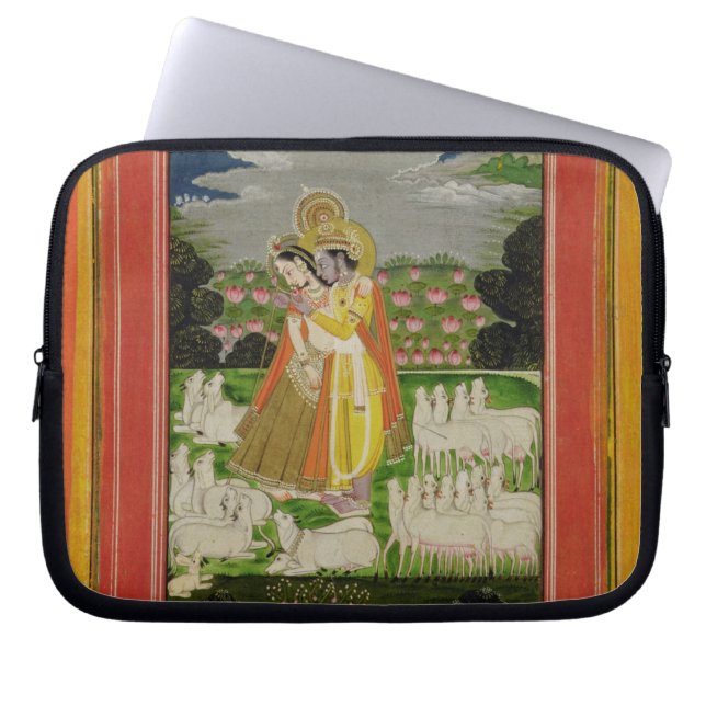 Capa Para Notebook Abraço de Radha e de Krishna em um landscap (Frente)