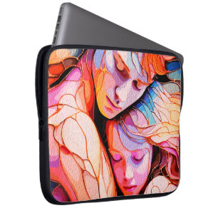 Capa Para Notebook Abraço do Guardião Etéreo – Vidro Colorido Fantasi