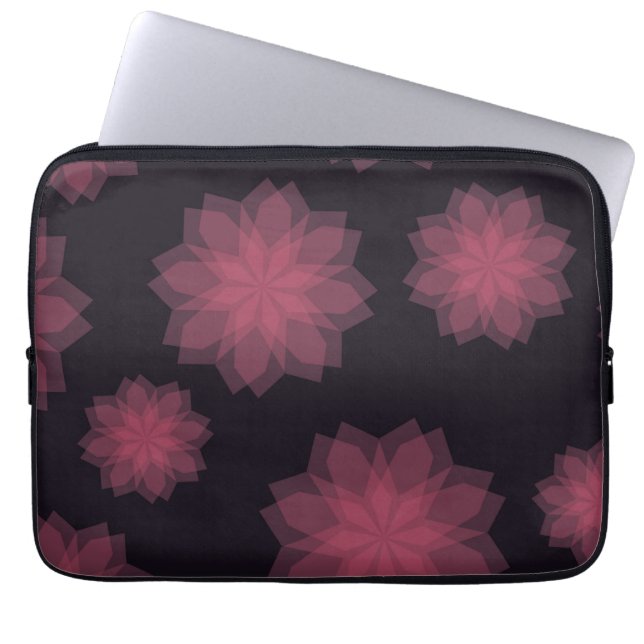 Capa Para Notebook Abstração de flores rosa, legal, moderna e moderna (Frente)