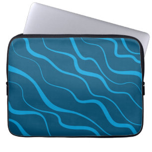 Capa Para Notebook Abstração de onda azul, simples, moderna, legal