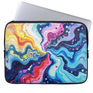 Capa Para Notebook Abstração de Redemoinho Colorido Vibrante