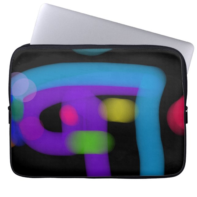 Capa Para Notebook Abstract Digital Circuitry in Cobalt and Violet (Frente)