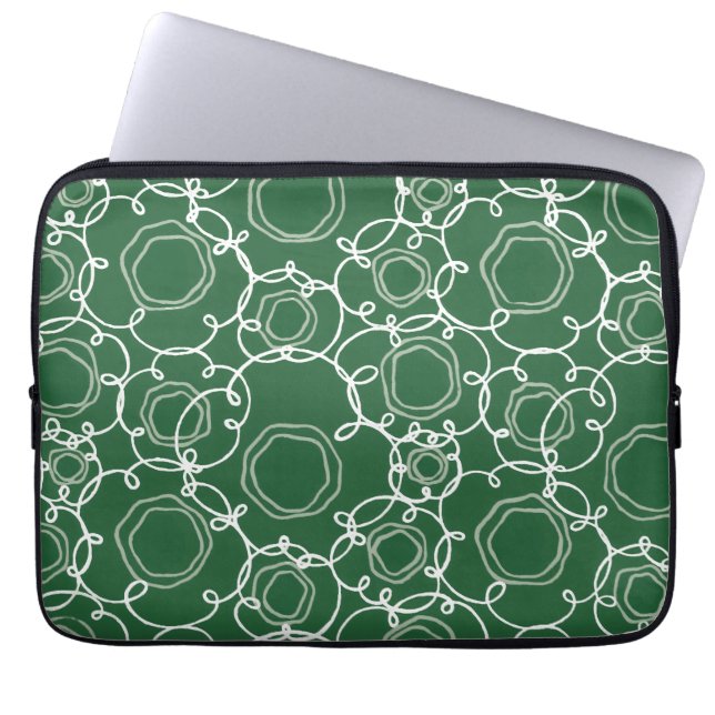 Capa Para Notebook Abstract Floral Matrix (Dark Green) Fine Art (Frente)