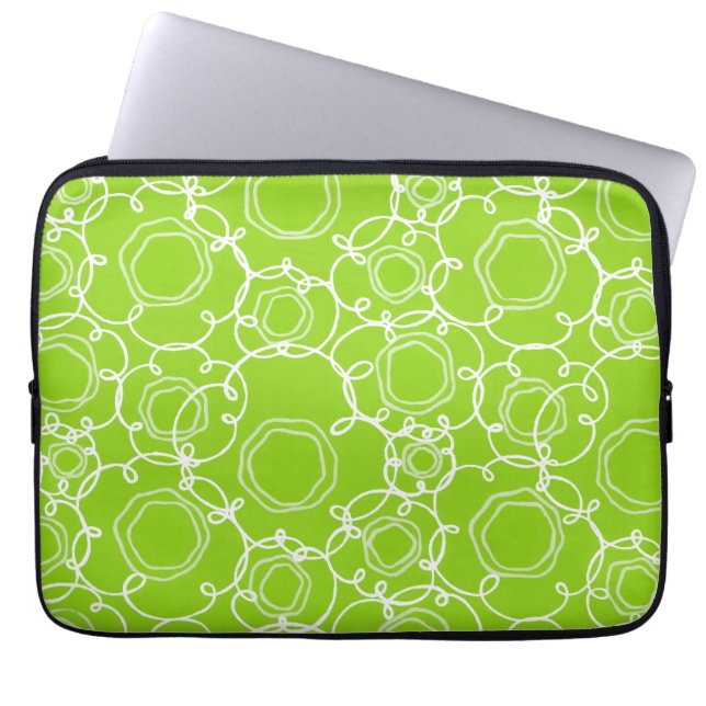 Capa Para Notebook Abstract Floral Matrix (Lime) Fine Art (Frente)