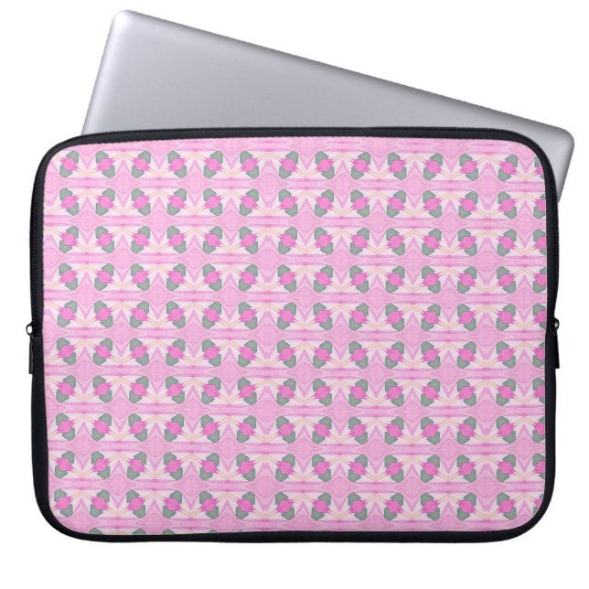Capa Para Notebook Abstract Floral pastel design laptop sleeve (Frente)