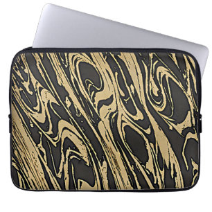 Capa Para Notebook Abstract Fluid Art - Black Marble Effect