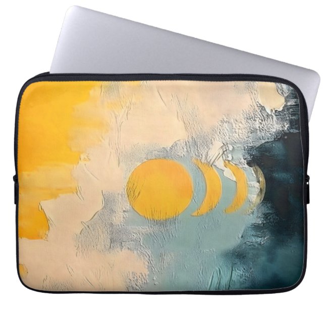 Capa Para Notebook Abstract Sunset – Golden Calm Over Horizons (Frente)