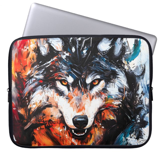 Capa Para Notebook Abstract Wild Spirit Wolf (Frente)