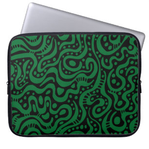 Capa Para Notebook Abstrato 041211 - Floresta verde em preto