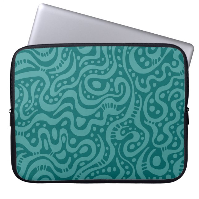 Capa Para Notebook Abstrato 041211 - Ocean Green em Moss Green (Frente)