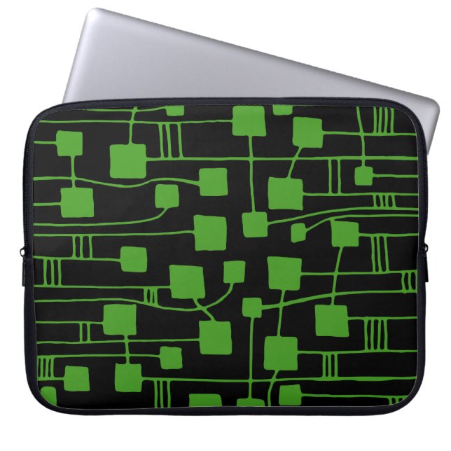 Capa Para Notebook Abstrato 111211 - Avocado Verde a Preto (Frente)