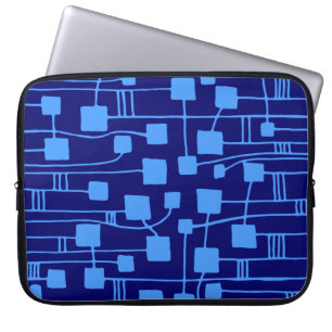 Capa Para Notebook Abstrato 111211 - Baby Blue on Dp Marinho