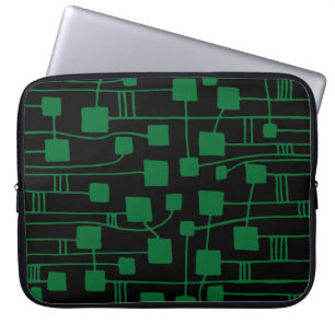 Capa Para Notebook Abstrato 111211 - Floresta Verde em Preto
