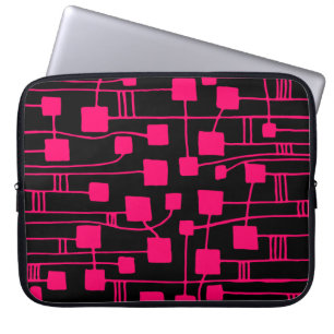 Capa Para Notebook Abstrato 111211 - Vermelho neon a preto