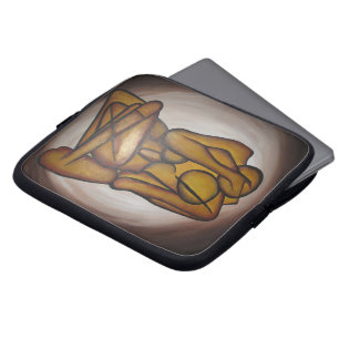 Capa Para Notebook Abstrato Amadurece Arte Contemporânea Em Ochre E N