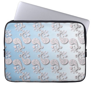 Capa Para Notebook Abstrato Azul-bebê e pasta rosa Floral