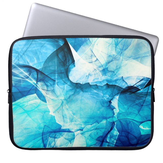 Capa Para Notebook Abstrato azul: composição fractal. (Frente)