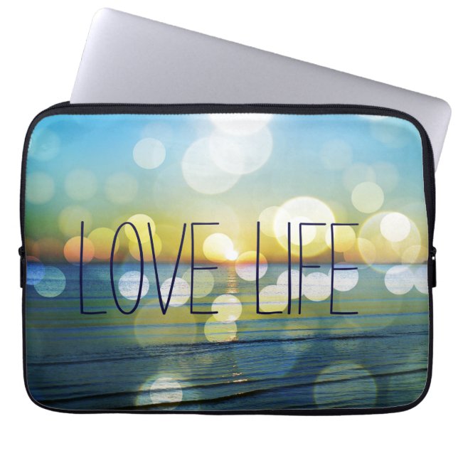 Capa Para Notebook Abstrato Beach Sunrise com citação (Frente)