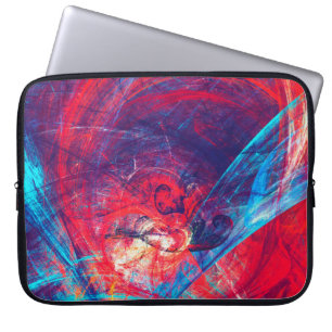 Capa Para Notebook Abstrato belo fundo vermelho e azul brilhante