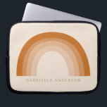 Capa Para Notebook Abstrato Boho 70s Rainbow Terracotta Personalizado<br><div class="desc">Abstrato Boho 70s Rainbow Terracotta Bolsa de laptop Personalizada</div>