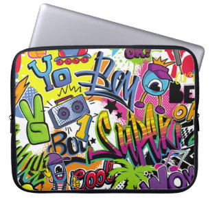 Capa Para Notebook Abstrato com padrão história em quadrinhos sem cos