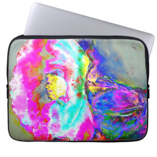 Capa Para Notebook Abstrato cor-de-rosa Papoila, pintura floral com a