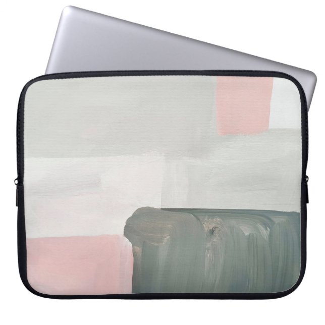 Capa Para Notebook Abstrato de arte moderna. Pintura rosa, gra (Frente)