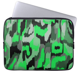 Capa Para Notebook Abstrato de arte verde e preta