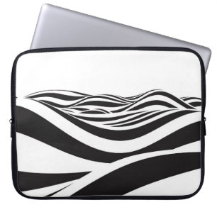 Capa Para Notebook Abstrato de fundo de ondas. ilusão óptica 3D-