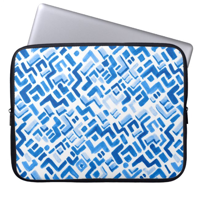 Capa Para Notebook Abstrato de linha de aquarela e padrão de faixas (Frente)