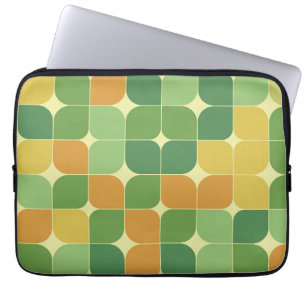 Capa Para Notebook Abstrato de meio século Verde Amarelo Laranja