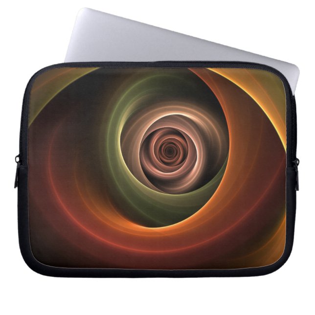 Capa Para Notebook abstrato espiral 3D Cores quentes quentes Arte Fra (Frente)