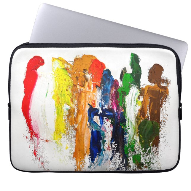 Capa Para Notebook Abstrato Expressão de figuras humanas em movimento (Frente)