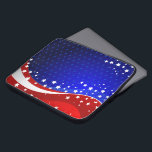 Capa Para Notebook Abstrato Flag Monograma 2<br><div class="desc">Legal bandeira abstrato-americana em branco vermelho e azul. Estrelas e faixas. Monograma personalizável.</div>