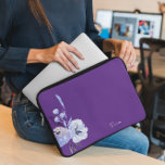 Capa Para Notebook Abstrato Floral Roxo Elegante<br><div class="desc">Bolsa de laptop Floral Roxo Elegante. Proteja o seu laptop com esta bolsa de laptop de padrão de abstrato de areia roxa e bege. Personalize-o facilmente com seu próprio nome ( ou qualquer outro nome), clicando no botão "PERSONALIZAR ESTE MODELO". Essa bolsa de laptop é para aqueles que querem proteger...</div>