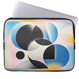 Capa Para Notebook Abstrato geométrica vibrante e branca