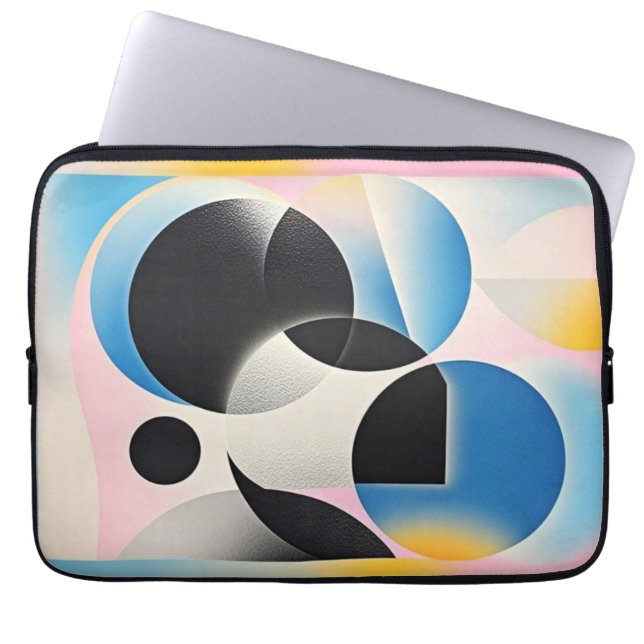 Capa Para Notebook Abstrato geométrica vibrante e branca (Frente)