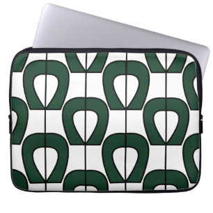 Capa Para Notebook Abstrato Legal Geométrico Verde Branco