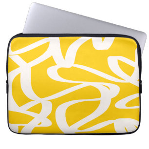 Capa Para Notebook Abstrato Linha Amarelo
