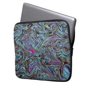 Capa Para Notebook Abstrato Marvilhado Rodopia Preta Cor-de-Rosa Amar