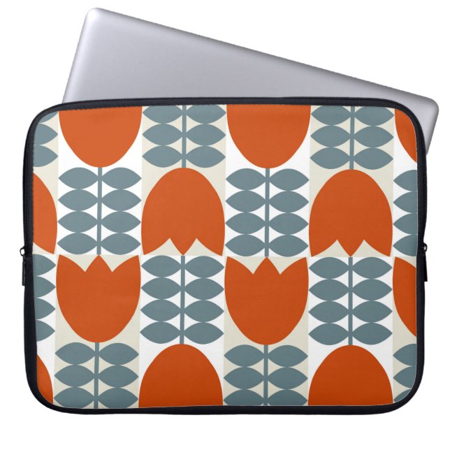 Capa Para Notebook Abstrato moderno geométrico com flores estilizadas (Frente)