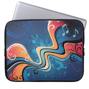 Capa Para Notebook Abstrato Music Background Bolsa de laptop