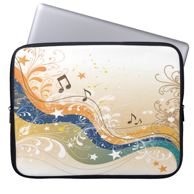 Capa Para Notebook Abstrato Music Background Bolsa de laptop (Frente)
