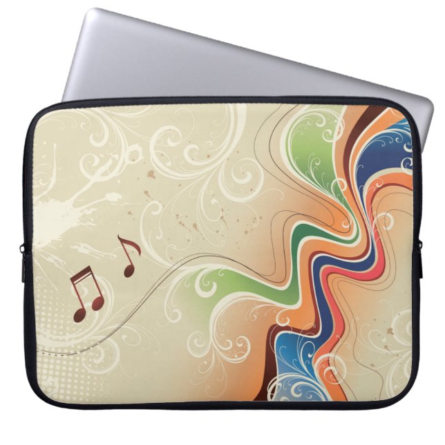 Capa Para Notebook Abstrato Music Background Bolsa de laptop (Frente)