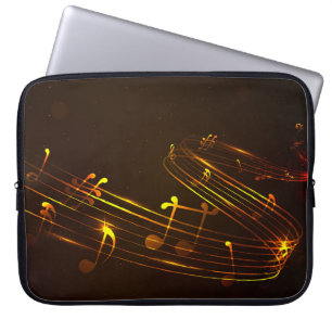 Capa Para Notebook Abstrato Music Notes Bolsa de laptop de Fundo