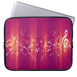 Capa Para Notebook Abstrato Music Notes Bolsa de laptop de Fundo