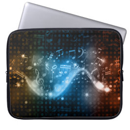 Capa Para Notebook Abstrato Music Notes Bolsa de laptop de Fundo